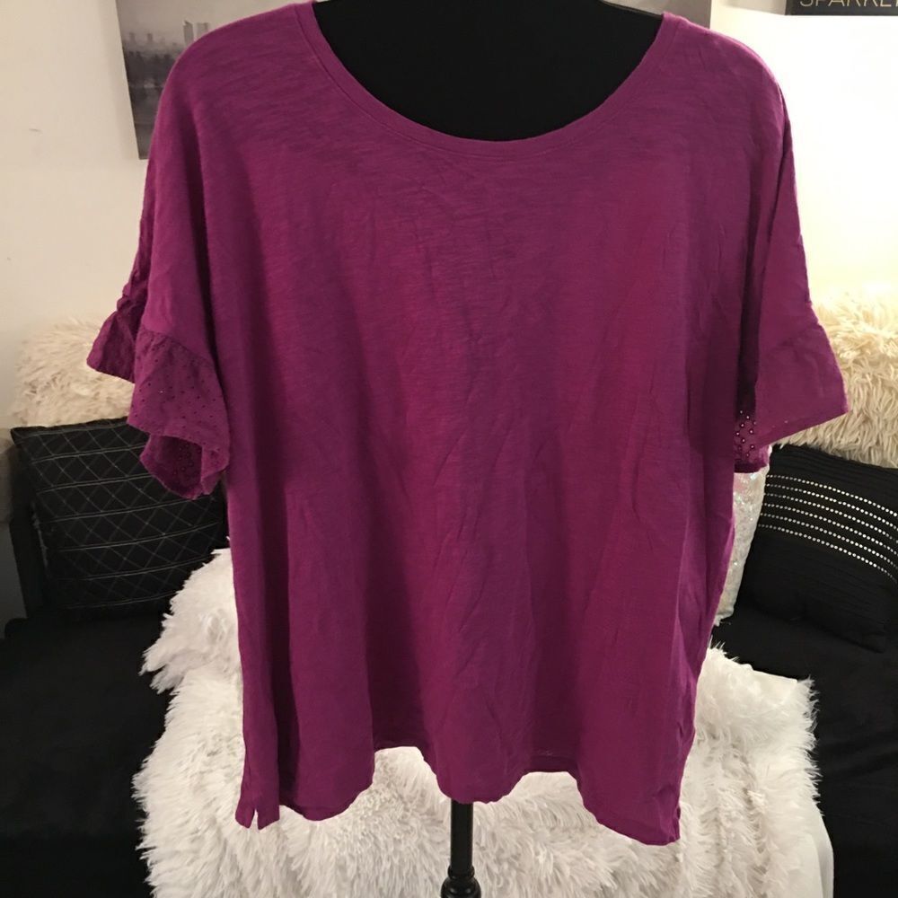 NEW WITH TAGS! Old Navy ruffle sleeve top! 16/18 plus - Picture 2 of 6